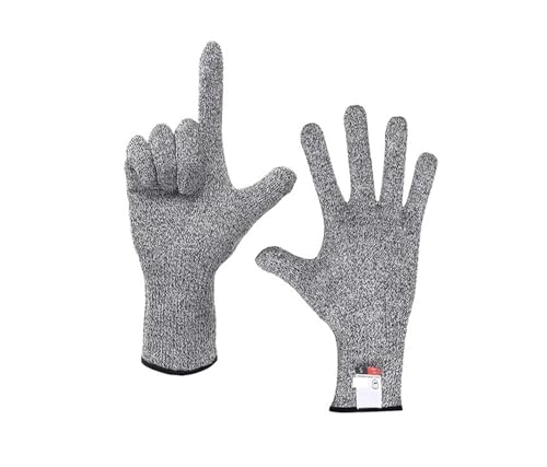 BADIKA Sicherheitshandschuhe Anti Cut H+P+P+E Sicherheits-Anti-Schnitt-Handschuhe der Stufe 5, hochfest, Industrie, Küche, Garten, Kratzfest, schnittfest, Glasschneiden, Mehrzweck(L) von BADIKA