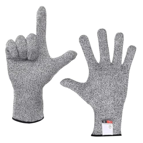 BADIKA Sicherheitshandschuhe Anti Cut H+P+P+E Sicherheits-Anti-Schnitt-Handschuhe der Stufe 5, hochfest, Industrie, Küche, Garten, Kratzfest, schnittfest, Glasschneiden, Mehrzweck(M) von BADIKA