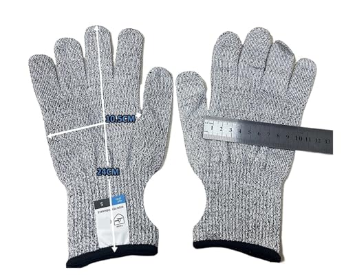 BADIKA Sicherheitshandschuhe Anti Cut H+P+P+E Sicherheits-Anti-Schnitt-Handschuhe der Stufe 5, hochfest, Industrie, Küche, Garten, Kratzfest, schnittfest, Glasschneiden, Mehrzweck(XL(24CM)) von BADIKA