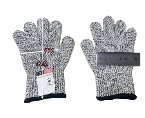 BADIKA Sicherheitshandschuhe Anti Cut H+P+P+E Sicherheits-Anti-Schnitt-Handschuhe der Stufe 5, hochfest, Industrie, Küche, Garten, Kratzfest, schnittfest, Glasschneiden, Mehrzweck(XS(16CM)) von BADIKA