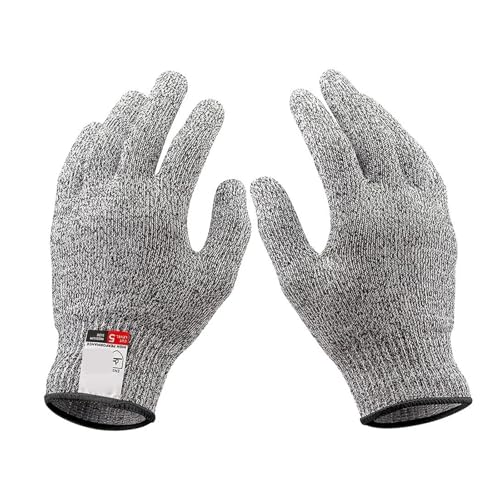 BADIKA Sicherheitshandschuhe Anti Cut Sicherheits-Anti-Schnitt-Handschuhe der Stufe 5. Hochfeste Industrie-Küchen-Gartenarbeit-Anti-Kratz-Anti-Schnitt-Glasschneiden-Mehrzweckhandschuhe(L) von BADIKA