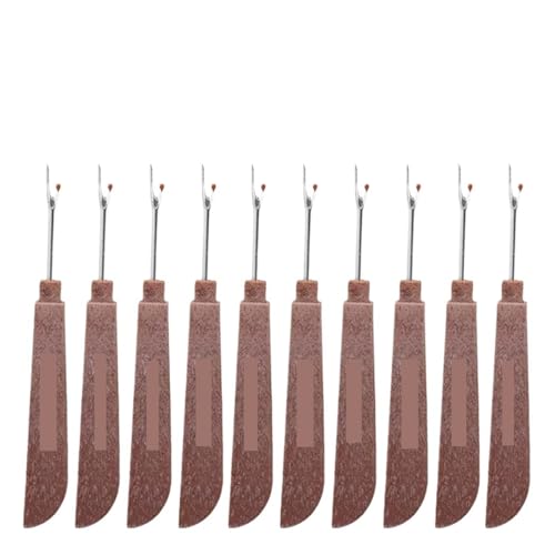 BADIKA Stichentferner 1/10Pcs Stahl Fadenschneider Holz Kunststoff Griff Naht Trenner Stich Entfernung Messer Nadel Kunst Nähen Werkzeug DIY nähzubehör(10pcs) von BADIKA