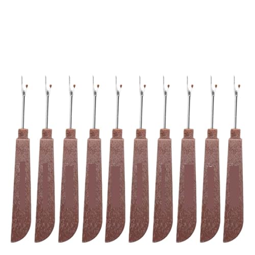 BADIKA Stichentferner 1/10Pcs Stahl Fadenschneider Holz Kunststoff Griff Naht Trenner Stich Entfernung Messer Nadel Kunst Nähen Werkzeug DIY nähzubehör(A-12.6x1.3x0.6,10pcs) von BADIKA