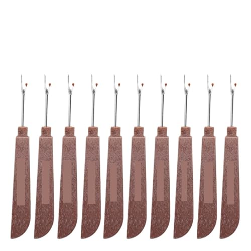 BADIKA Stichentferner 1/10Pcs Stahl Fadenschneider Holz Kunststoff Griff Naht Trenner Stich Entfernung Messer Nadel Kunst Nähen Werkzeug DIY nähzubehör(A-12.6x1.3x0.6,5pcs) von BADIKA