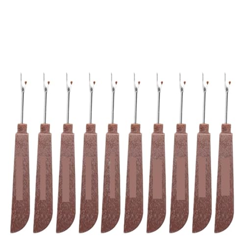 BADIKA Stichentferner Stahlfadenschneider Kunststoff Holzgriff Nahttrenner Stichentfernungsmesser Nadelkunst Nähwerkzeug DIY Nähzubehör NEU(10pcs) von BADIKA