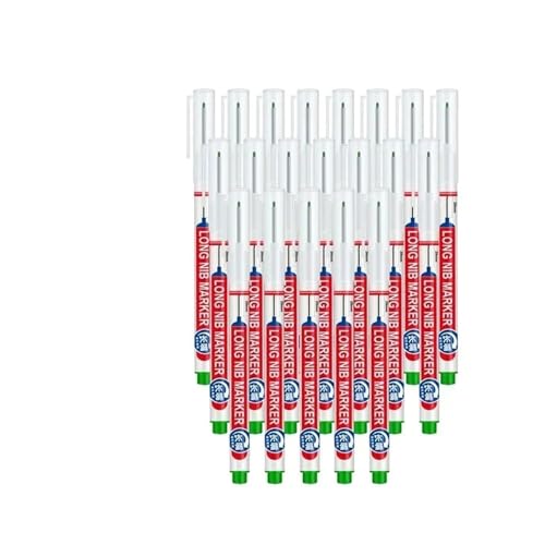 Federkopfmarkierer Deep Hole Long Nib Scriber 1–20 Stück perforierende 20 mm tiefe Loch-Langkopf-Spitzenmarkierungen for Metallstifte, wasserdicht, Badezimmer, Holzbearbeitung, Dekoration, Renovierung von BADIKA