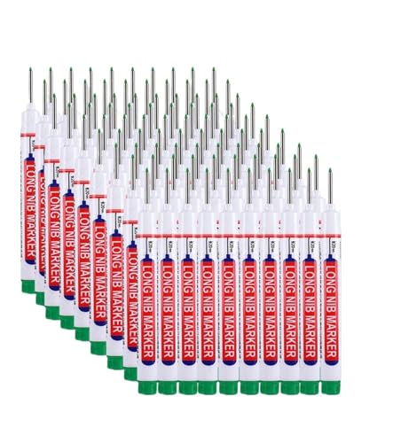 Federkopfmarkierer Deep Hole Long Nib Scriber 1–90 Stück wasserfester weißer langer Kopf-Markierungsstift, 2 cm, Holzbearbeitung, tiefes Loch, Markierungsstifte, Metall, Schreiner, schwarze/rote/blaue von BADIKA