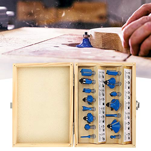 15pcs Router-Bit-Set, 1/4-Zoll-Universalgriff Holzbearbeitung Router Robus Legierungsstahl mit Wolfram-Carbidklinge, Langlebige Leistung für Routing, Gestalten, Rillen, 15pcs Router-Bit-Set, 1/4-Zoll-Universalgriff Holzbearbeitung Router Robus Legierungsstahl mit Wolfram-Carbidklinge, Langlebige Leistung für Routing, Gestalten, Rillen, von BAFOVY