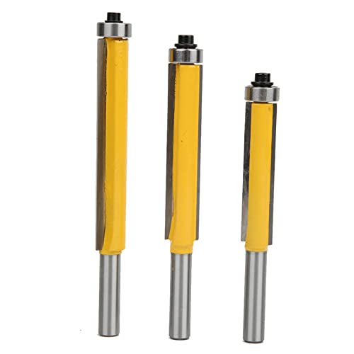 3pcs Muster Flush Trim Router Bit Set, Newdeli Gerade Geschnittene Bits 1/4 Schaftkarbid -Top -Lager, Holzbearbeitungs Mahl Cutter Werkzeug, Geeignet für Feste Holz, Partikelbrett, MDF mit 3pcs Muster Flush Trim Router Bit Set, Newdeli Gerade Geschnittene Bits 1/4 Schaftkarbid -Top -Lager, Holzbearbeitungs Mahl Cutter Werkzeug, Geeignet für Feste Holz, Partikelbrett, MDF mit von BAFOVY
