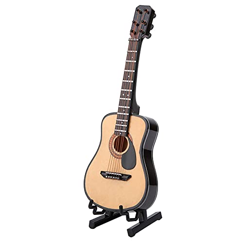 BAFOVY Miniatur-Gitarrenmodell aus Holz Zur Präsentation von Ornamenten, Heimdekoration, Handgefertigte Ständerbox, Perfektes für den Schreibtisch, den Bürotisch (16cm) von BAFOVY