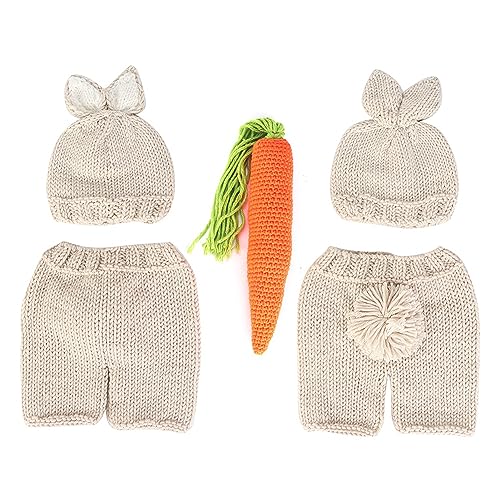 BAFOVY Neugeborene Baby Hut Hosen Puppen-Set, Weiche Wolle, für 0-6 Monate Babys Geeignet, Ideal für Babyfotografie, Voller Kindlicher Spaß von BAFOVY