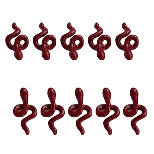 10 PCs Snake Nails Art Charm Multiple Color Nails Charme Snake Form Nägel Kunstdekoration Nägel Schmuckzubehör Accessoires von BAHJKASD