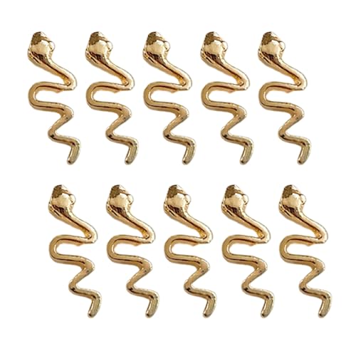 10 PCs Snake Nails Art Charm Multiple Color Nails Charme Snake Form Nägel Kunstdekoration Nägel Schmuckzubehör Accessoires von BAHJKASD