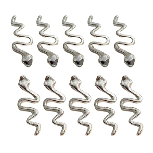 10 PCs Snake Nails Art Charm Multiple Color Nails Charme Snake Form Nägel Kunstdekoration Nägel Schmuckzubehör Accessoires von BAHJKASD