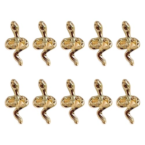 10 PCs Snake Nails Art Charm Multiple Color Nails Charme Snake Form Nägel Kunstdekoration Nägel Schmuckzubehör Accessoires von BAHJKASD