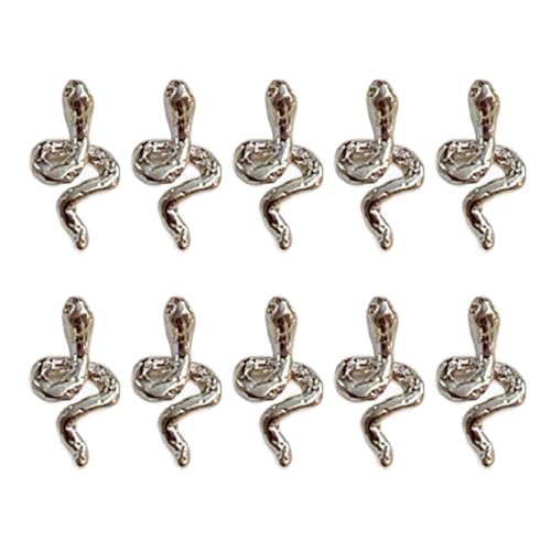 10 PCs Snake Nails Art Charm Multiple Color Nails Charme Snake Form Nägel Kunstdekoration Nägel Schmuckzubehör Accessoires von BAHJKASD