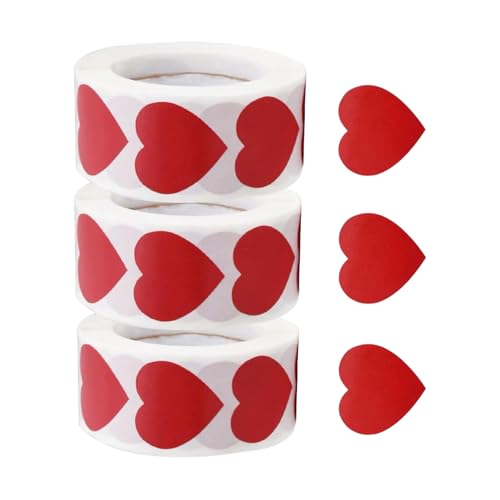 1500pcs Valentinstag Herzaufkleber Adhäsive Verpackungsetiketten 25mm Valentines Dekorationsaufkleber Für Hochzeit von BAHJKASD