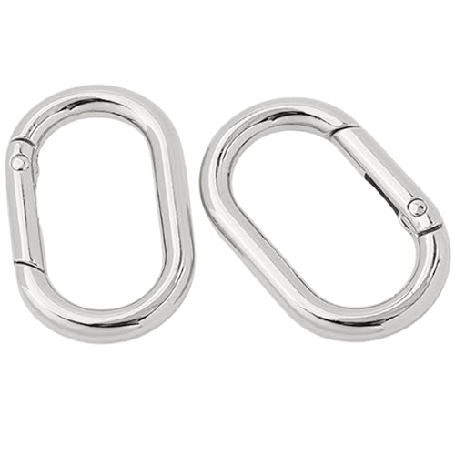 2 PCs Multifunktionelle Ovale Ringe Schnallen Schnalle Metall Federschlüsselringe Oval Rings Schnappschaltklatschen Für Geldbörsen Keychain von BAHJKASD