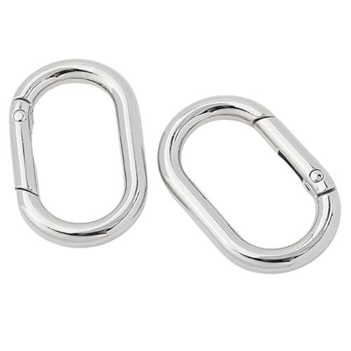 2 PCs Multifunktionelle Ovale Ringe Schnallen Schnalle Metall Federschlüsselringe Oval Rings Schnappschaltklatschen Für Geldbörsen Keychain von BAHJKASD