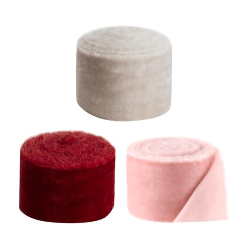 3 Rollen Geschenkbänder Velvets Ribbons Polyester Ribbons Dekoratives Band Für Blumenstrauß Hochzeitsfeier Dekoration von BAHJKASD