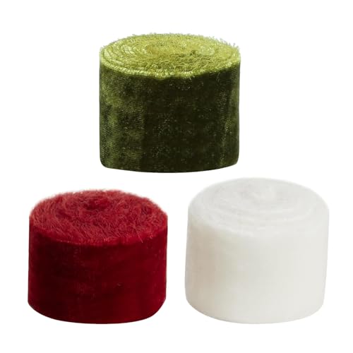 3 Rollen Geschenkbänder Velvets Ribbons Polyester Ribbons Dekoratives Band Für Blumenstrauß Hochzeitsfeier Dekoration von BAHJKASD