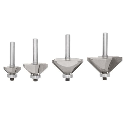 4pcs 45 Grad Schamfer Router Bit Set Lockered Edges Cutter Hexagon Shank Holzprofilerstellung Kante Für Holzbearbeitungsprojekte von BAHJKASD