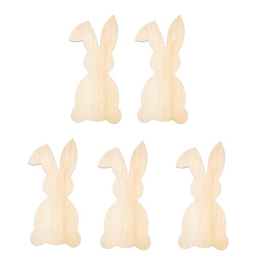 5pieces Unvollendete Holzscheiben Hasen Eier Form Holzausschnitte Zum Malerei Bastelhänge Dekoration Party Supply von BAHJKASD