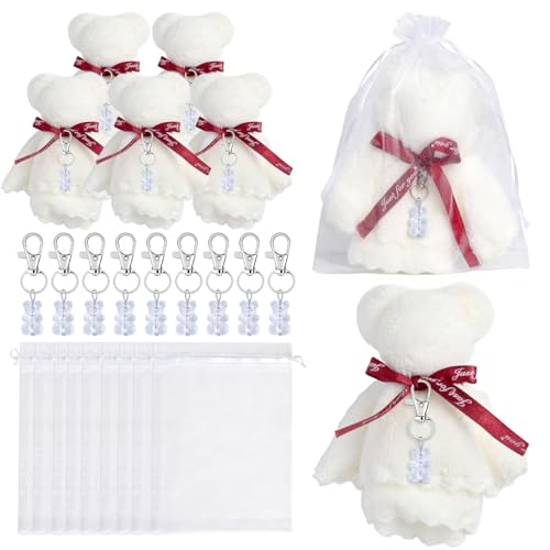 BAHJKASD Bear Keychains Mit Handtuch Organza Taschen Und Vielen Dank TAGES BABY SOLLTION PARTY SUPPLIES FÜR Hochzeits Geburtstagsfeier Dekore von BAHJKASD