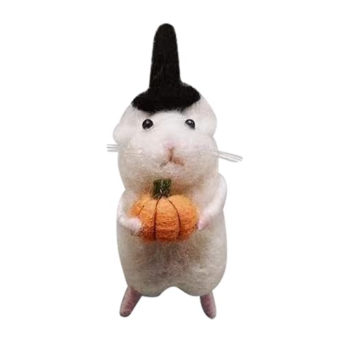 Filz-Halloween-Ornament Maus mit Kürbissen / Krücke / Kuchen / Hut Dekor handgefertigt Nadelfilz Weihnachtsdekoration von BAHJKASD