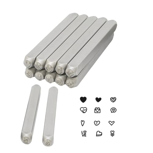 Praktische 3 Mm Herzförmige Designs Robuste Stahlmarken 12 Teile Set Accessoire Zum Handwerk Auf Verschiedenen Materialien von BAHJKASD