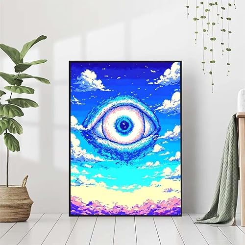 5D Diamond Painting Auge Diamant Painting Bilder Erwachsene, Karikatur Diamond Painting Set, Diamond Painting Klein 30x40cm, DIY Runde Full Drill Cross Stickerei Basteln für Home Room Wall Decor N-H von BAIYAACO