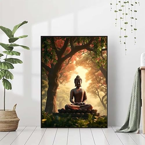 5D Diamond Painting Baum Diamant Painting Bilder Erwachsene, Zen Diamond Painting Set, Diamond Painting Klein 80x110cm, DIY Runde Full Drill Cross Stickerei Basteln für Home Wall Decor Geschenk P-7 von BAIYAACO