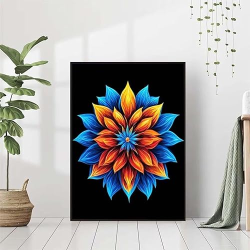 5D Diamond Painting Blume Diamant Painting Bilder, Blatt Diamond Painting Erwachsene Kinder DIY 5D Runde Kristall Diamond Art Stickerei Painting Basteln Set, Wohnzimmer Schlafzimmer Wanddeko 50x70cm von BAIYAACO