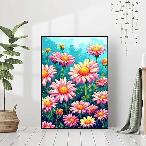 5D Diamond Painting Blume Diamant Painting Bilder, Blatt Diamond Painting Erwachsene Kinder DIY Runde Kristall Diamond Art Stickerei Painting Basteln Set, Wohnzimmer Schlafzimmer Wanddeko 50x70cm 6-5 von BAIYAACO