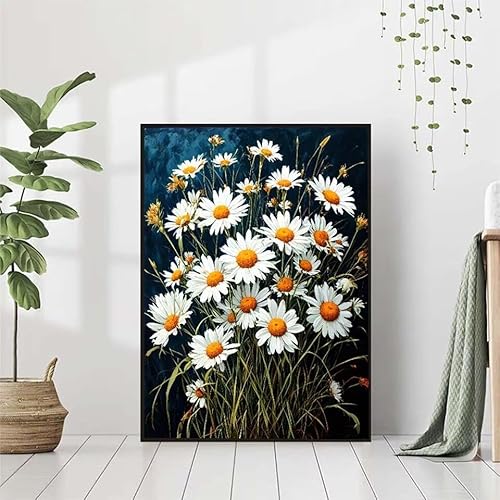 5D Diamond Painting Blume Diamant Painting Bilder, Chrysantheme Diamond Painting Erwachsene Kinder DIY Runde Kristall Diamond Art Stickerei Basteln Set, Wohnzimmer Schlafzimmer Wanddeko 80x110cm A-2 von BAIYAACO