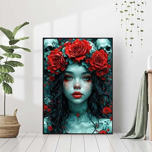 5D Diamond Painting Blume Diamant Painting Bilder, MäDchen Diamond Painting Erwachsene Kinder DIY 5D Runde Kristall Diamond Art Stickerei Painting Basteln, Wohnzimmer Schlafzimmer Wanddeko 80x100cm von BAIYAACO