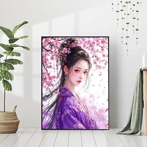 5D Diamond Painting Blume Diamant Painting Bilder, MäDchen Diamond Painting Erwachsene Kinder DIY 5D Runde Kristall Diamond Art Stickerei Painting Basteln Set, Wohnzimmer Schlafzimmer Wanddeko 60x80cm von BAIYAACO