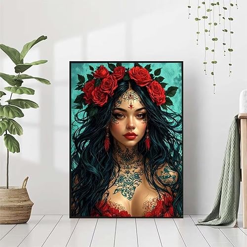 5D Diamond Painting Blume Diamant Painting Bilder, MäDchen Diamond Painting Erwachsene Kinder DIY Runde Kristall Diamond Art Stickerei Painting Basteln, Wohnzimmer Schlafzimmer Wanddeko 80x110cm W-1 von BAIYAACO