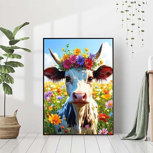 5D Diamond Painting Blume Diamant Painting Bilder, Ochse Diamond Painting Erwachsene Kinder DIY Runde Kristall Diamond Art Stickerei Painting Basteln Set, Wohnzimmer Schlafzimmer Wanddeko 30x40cm 4-9 von BAIYAACO