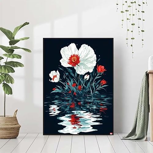 5D Diamond Painting Blume Diamant Painting Bilder Erwachsene, Blatt Diamond Painting Set, Diamond Painting Klein 30x40cm, DIY Runde Full Drill Kristall Cross Stickerei Basteln für Home Wall Decor K-2 von BAIYAACO