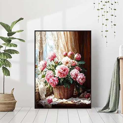 5D Diamond Painting Blume Diamant Painting Bilder Erwachsene, Blatt Diamond Painting Set, Diamond Painting Klein 60x80cm, DIY Runde Full Drill Kristall Cross Stickerei Basteln für Home Room Wall Decor von BAIYAACO