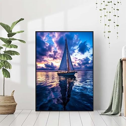 5D Diamond Painting Boot Diamant Painting Bilder Erwachsene, Sternenhimmel Diamond Painting Set, Diamond Painting Klein 80x100cm, DIY Runde Full Drill Cross Stickerei Basteln für Home Wall Decor Q-0 von BAIYAACO