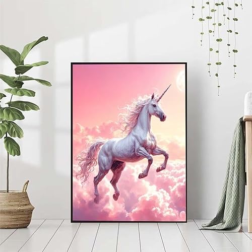 5D Diamond Painting Einhorn Diamant Painting Bilder Erwachsene, Wolke Diamond Painting Set, Diamond Painting Klein 80x100cm, DIY Runde Full Drill Cross Stickerei Basteln für Home Room Wall Decor 4-3 von BAIYAACO