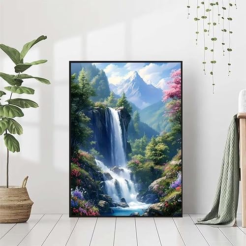 5D Diamond Painting Fallen Diamant Painting Bilder, Landschaft Diamond Painting Erwachsene Kinder DIY 5D Runde Kristall Diamond Art Stickerei Basteln Set, Wohnzimmer Schlafzimmer Wanddeko 80x110cm J-5 von BAIYAACO