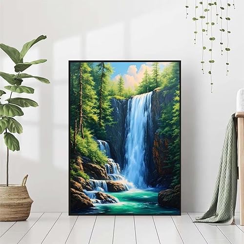 5D Diamond Painting Fallen Diamant Painting Bilder, Landschaft Diamond Painting Erwachsene Kinder DIY 5D Runde Kristall Diamond Art Stickerei Basteln Set, Wohnzimmer Schlafzimmer Wanddeko 80x110cm O-M von BAIYAACO