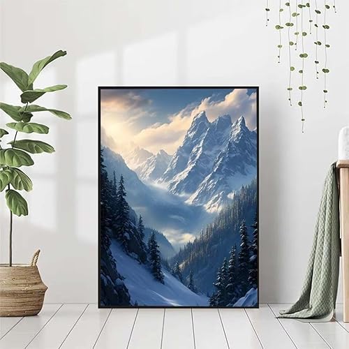 5D Diamond Painting Landschaft Diamant Painting Bilder, Berg Diamond Painting Erwachsene Kinder DIY Runde Kristall Diamond Art Stickerei Painting Basteln, Wohnzimmer Schlafzimmer Wanddeko 70x95cm Q-N von BAIYAACO