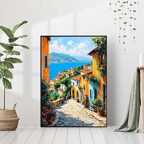 5D Diamond Painting Landschaft Diamant Painting Bilder, Blume Diamond Painting Erwachsene Kinder DIY 5D Runde Kristall Diamond Art Stickerei Painting Basteln, Wohnzimmer Schlafzimmer Wanddeko 50x70cm von BAIYAACO