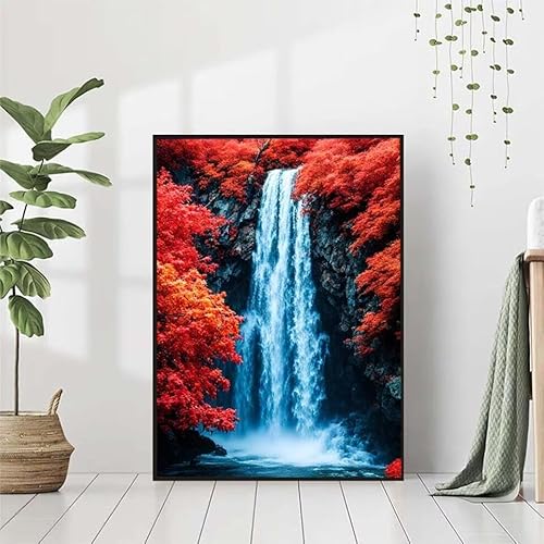 5D Diamond Painting Landschaft Diamant Painting Bilder, Fallen Diamond Painting Erwachsene Kinder DIY 5D Runde Kristall Diamond Art Stickerei Basteln Set, Wohnzimmer Schlafzimmer Wanddeko 80x100cm G-8 von BAIYAACO