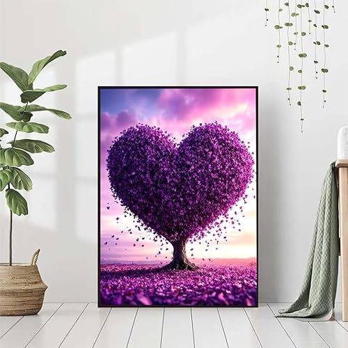 5D Diamond Painting Landschaft Diamant Painting Bilder, Liebe Diamond Painting Erwachsene Kinder DIY 5D Runde Kristall Diamond Art Stickerei Painting Basteln, Wohnzimmer Schlafzimmer Wanddeko 70x95cm von BAIYAACO