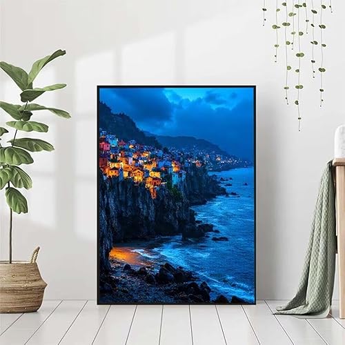 5D Diamond Painting Landschaft Diamant Painting Bilder, Meer Diamond Painting Erwachsene Kinder DIY Runde Kristall Diamond Art Stickerei Painting Basteln, Wohnzimmer Schlafzimmer Wanddeko 50x70cm Q-S von BAIYAACO